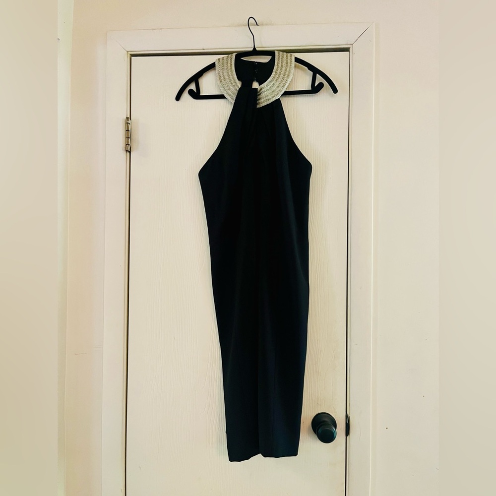 VTG 90s Cocktail Beaded Art Deco Trophy Girlfriend Wife Sequin Pencil Dress 14